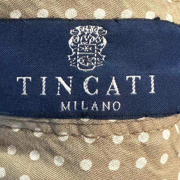 Tincati Milano Men’s Beige Khaki Pants Size 40 X 28 Preppy Italian Academia Silk - Picture 8 of 10